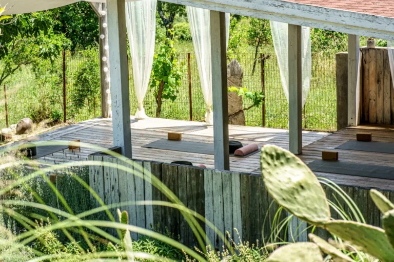 Yoga shala seen from the garden