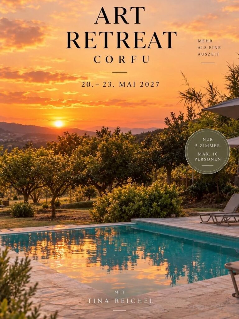 Art Retreat Corfu, 20.–23. Mai 2027, mit Tina Reichel, nur 5 Zimmer, max. 10 Personen